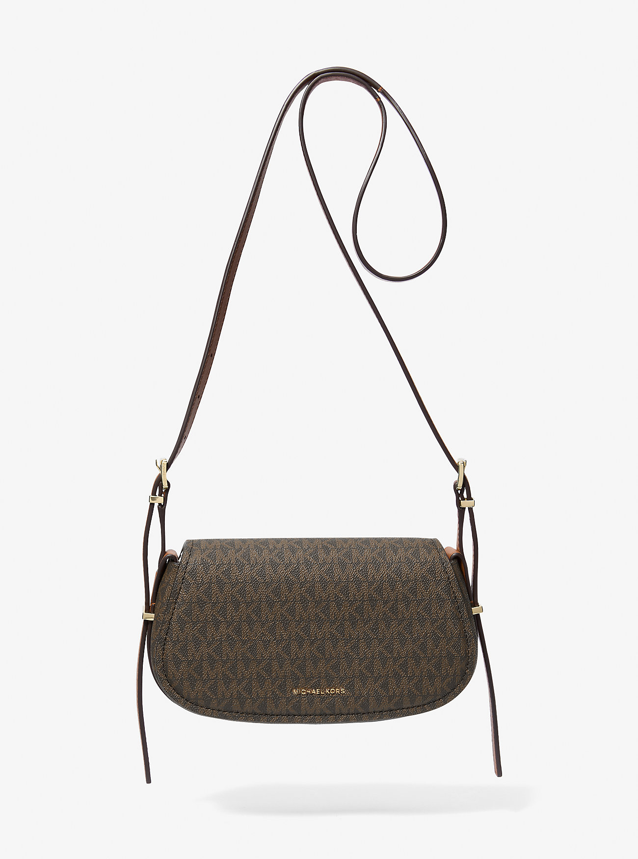 Lydia Small Signature Logo Crossbody Bag - BRN/ACORN