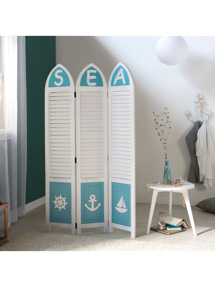 Homestyle4u 3-tlg. Paravent in Weiß 93x162 günstig kaufen onesize
