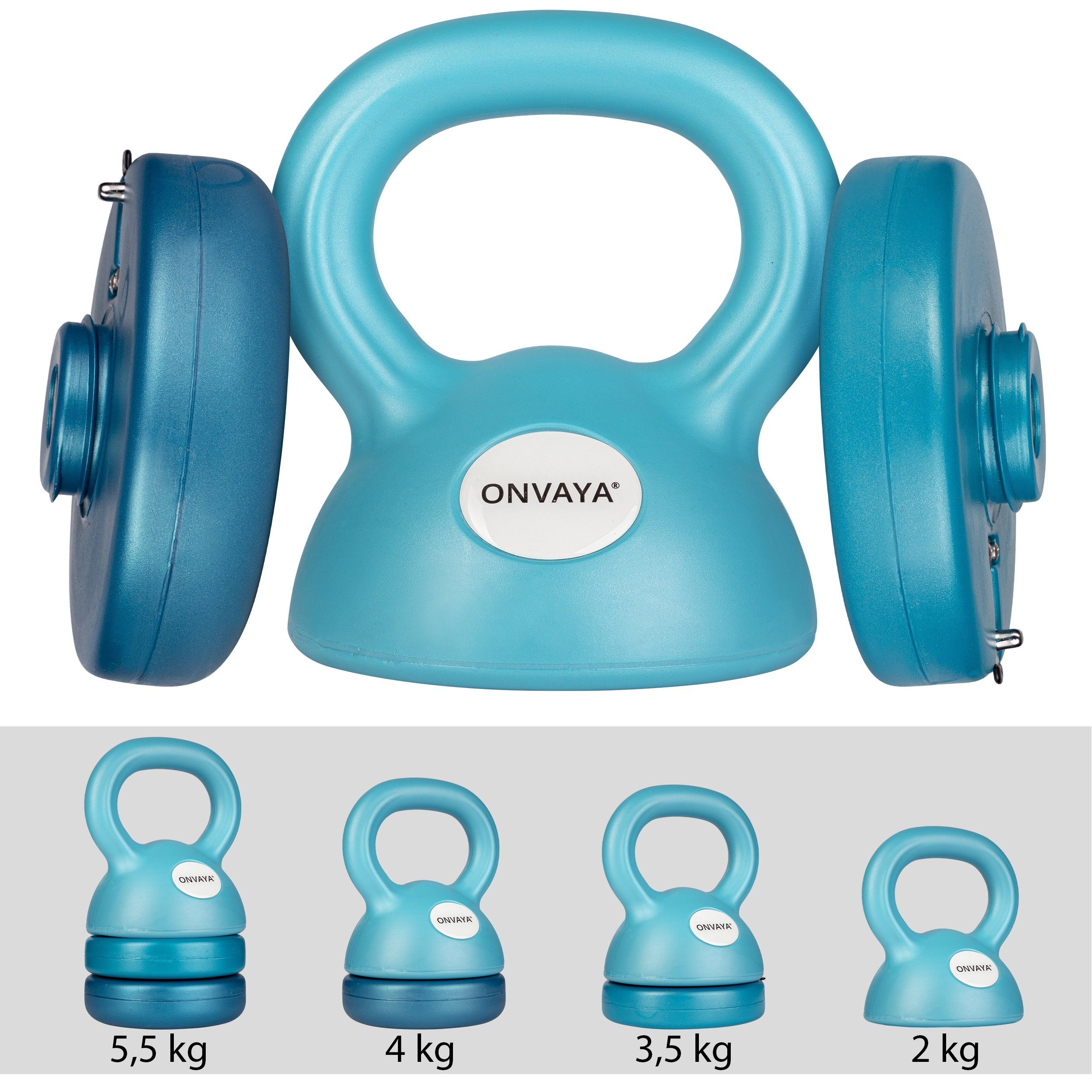 ONVAYA Kettlebell Verstellbare Kugelhantel, Hantelscheiben, Hantel Set, Schwunghantel