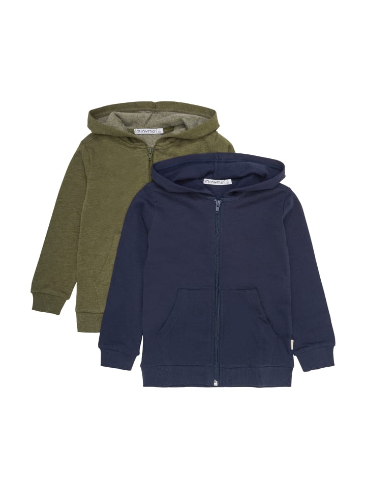 Minymo Kapuzensweatjacke MISweat Jacket w. hood (2-pack) - 5752  Sweatshirtjacke mit Kapuze in Grün günstig kaufen