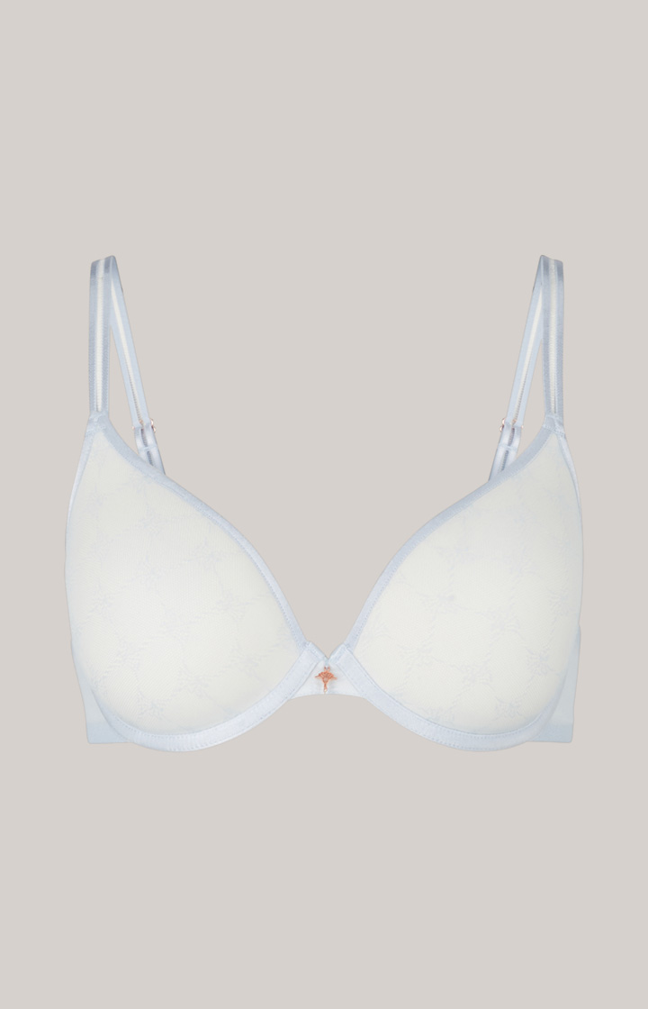 Bügel-BH mit Softcups und Spitze in Heather Blue/Ecru