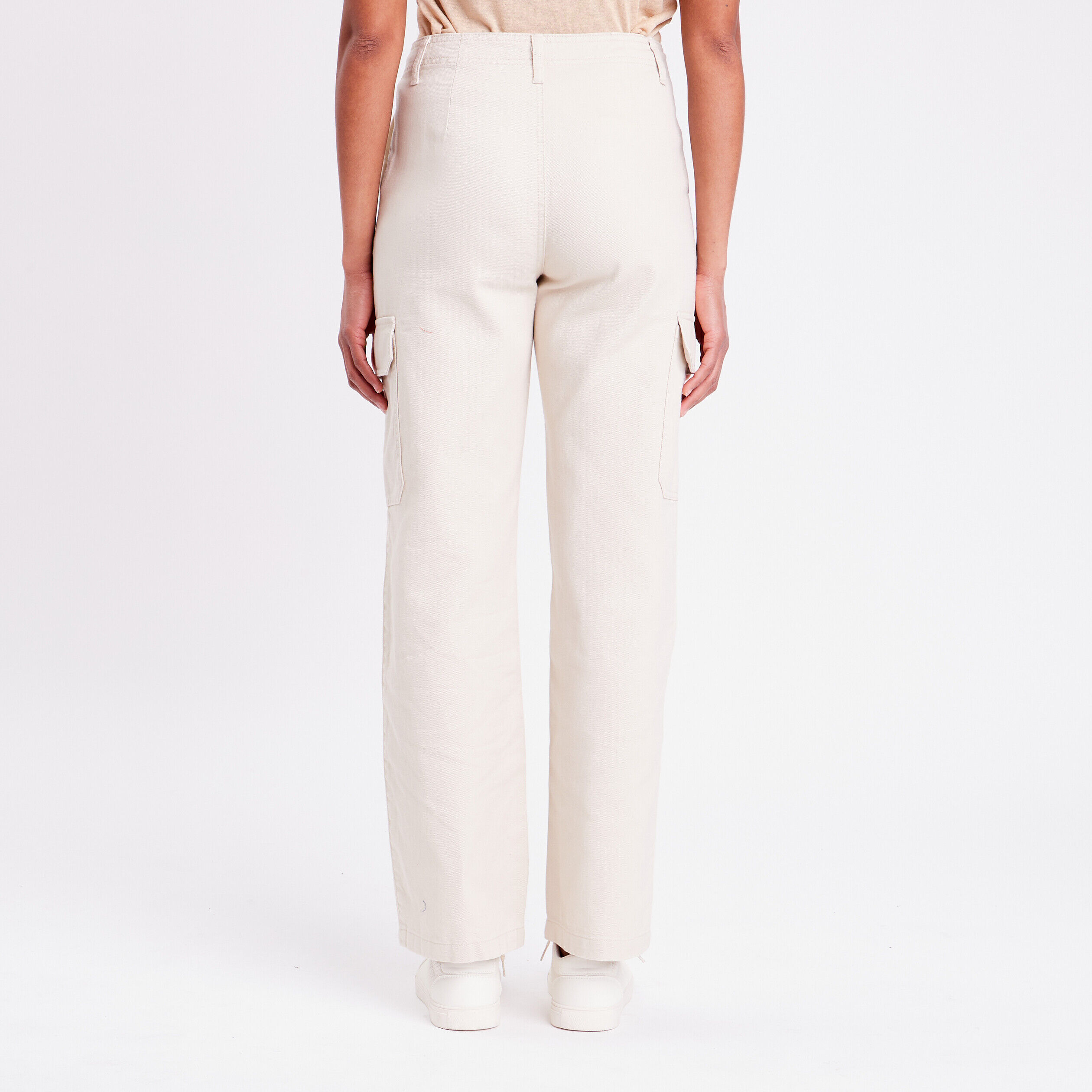 Pantalon jambes larges cargo sable femme | Cache Cache
