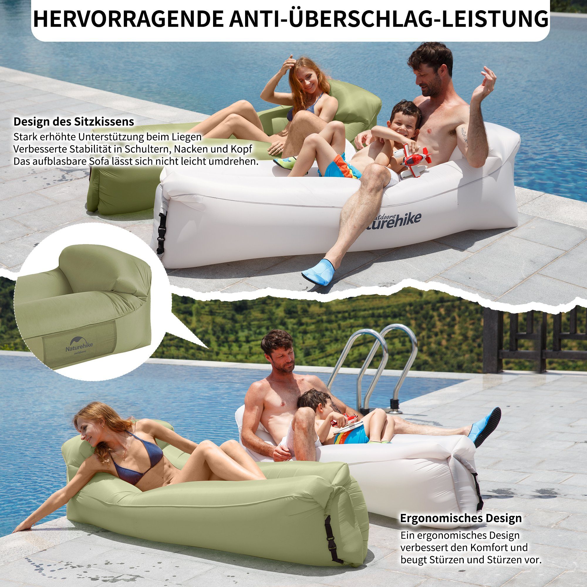 Naturehike Luftsessel Wasserdichtes Luftsofa mit Portable Paket