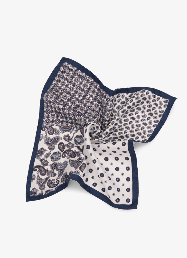 Reiss Lucca silk pocket square with paisley pattern