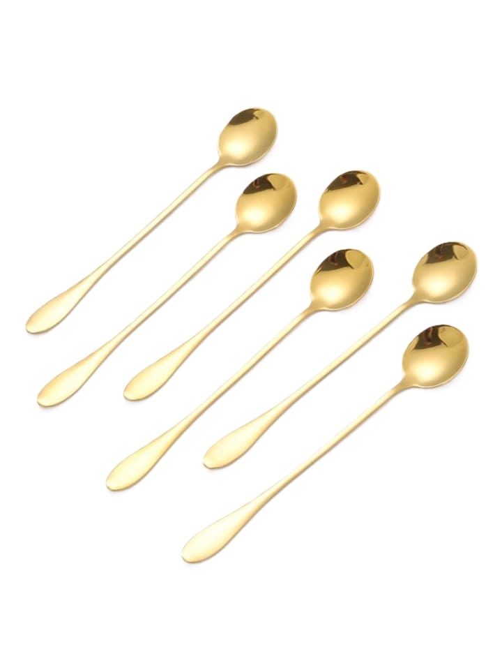 Cheffinger 6er Set goldene Latte-Kaffeelöffel aus hochwertigem Edelstahl in Gold günstig kaufen 20 cm
