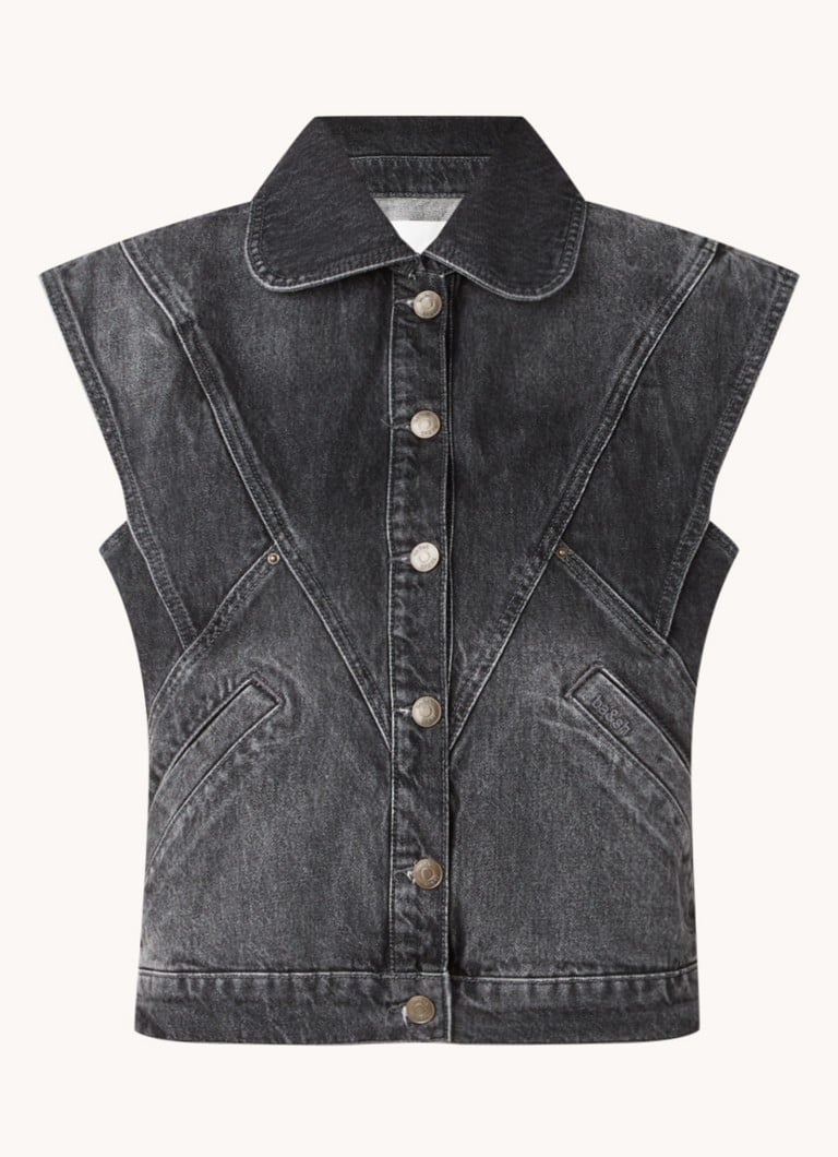 Vestă din denim Ba&sh Max cu buzunare laterale