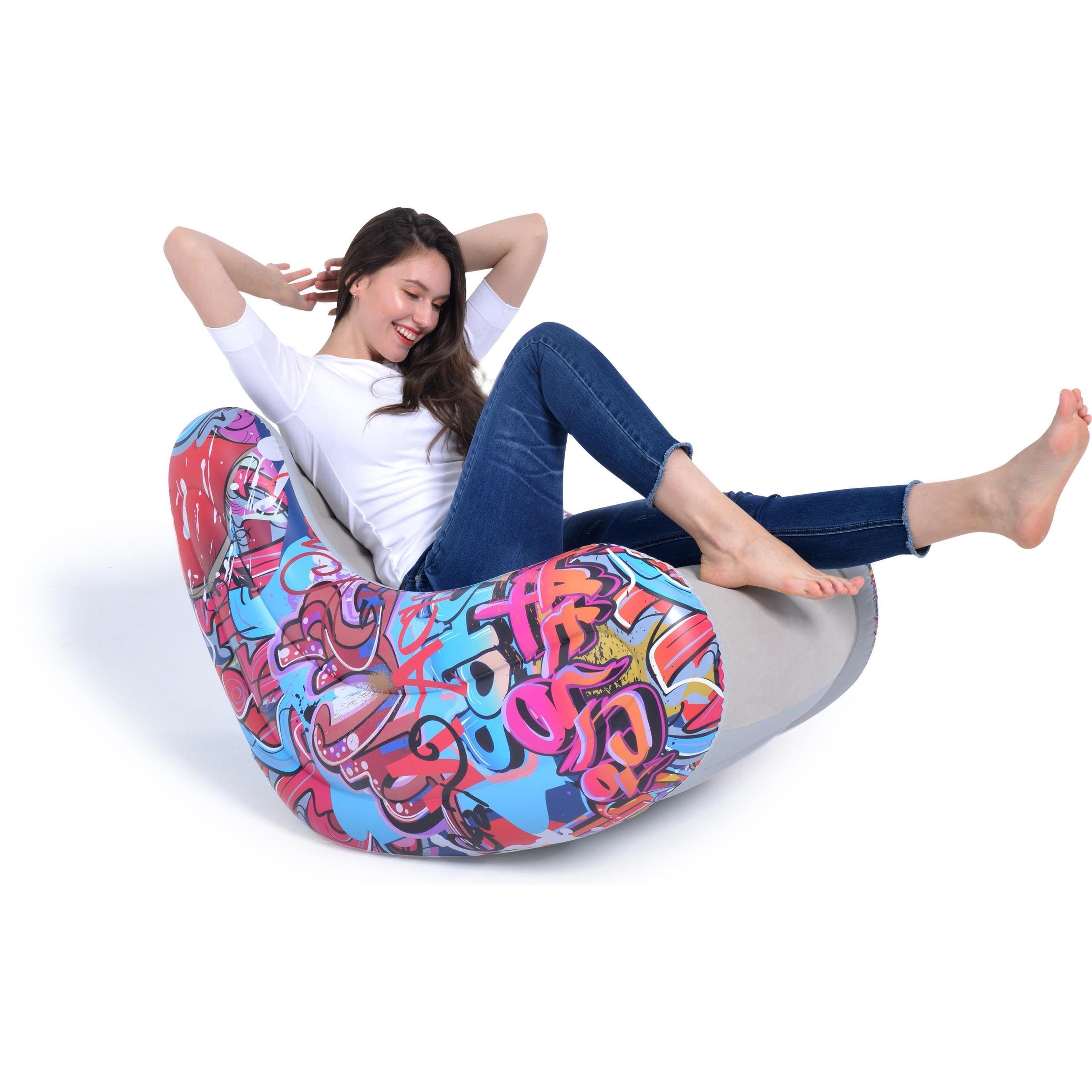 Avenli Luftsessel aufblasbarer Lounge Sessel mit Rückenlehne, (aufblasbarer Sessel), 94x76x76 cm