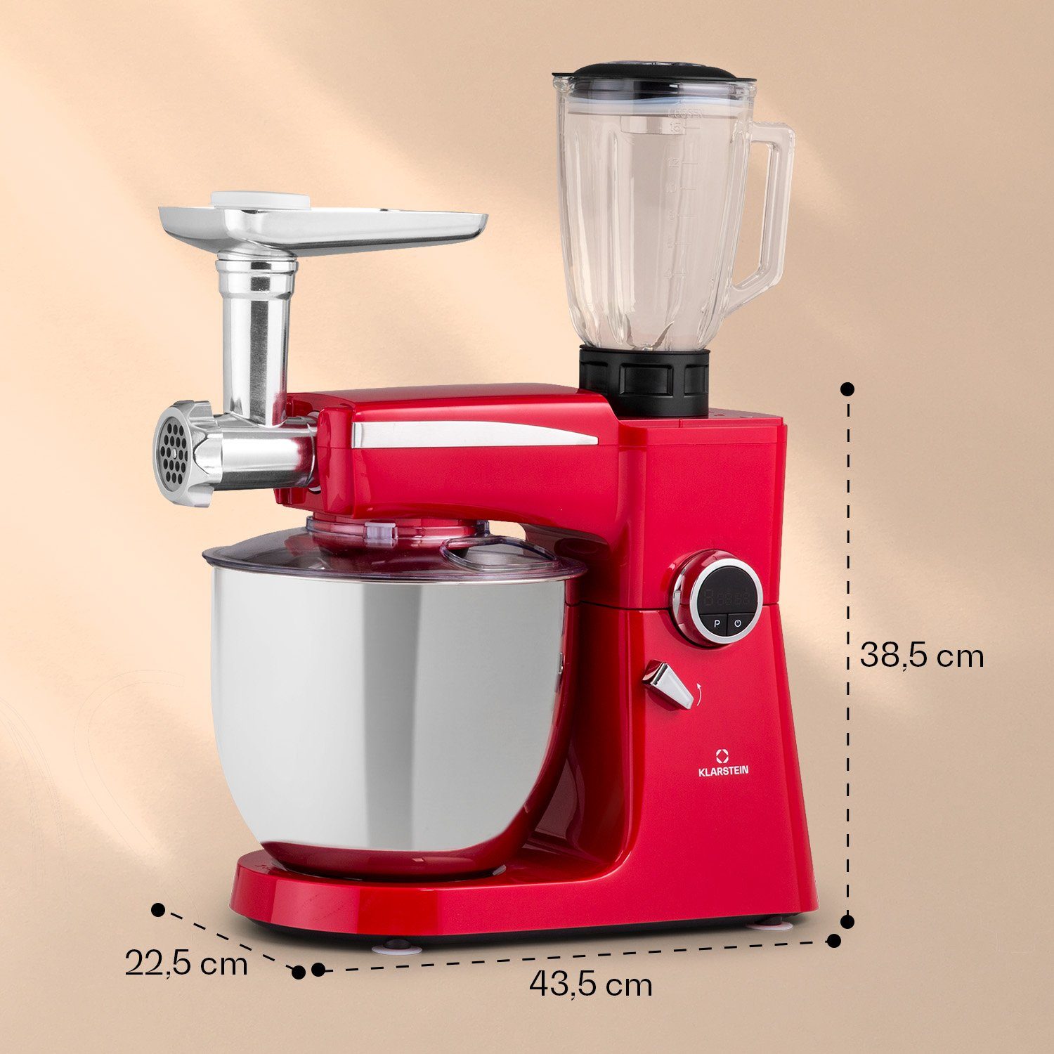 Klarstein Küchenmaschine mit Kochfunktion Renata, 2000 W, 10 l Schüssel