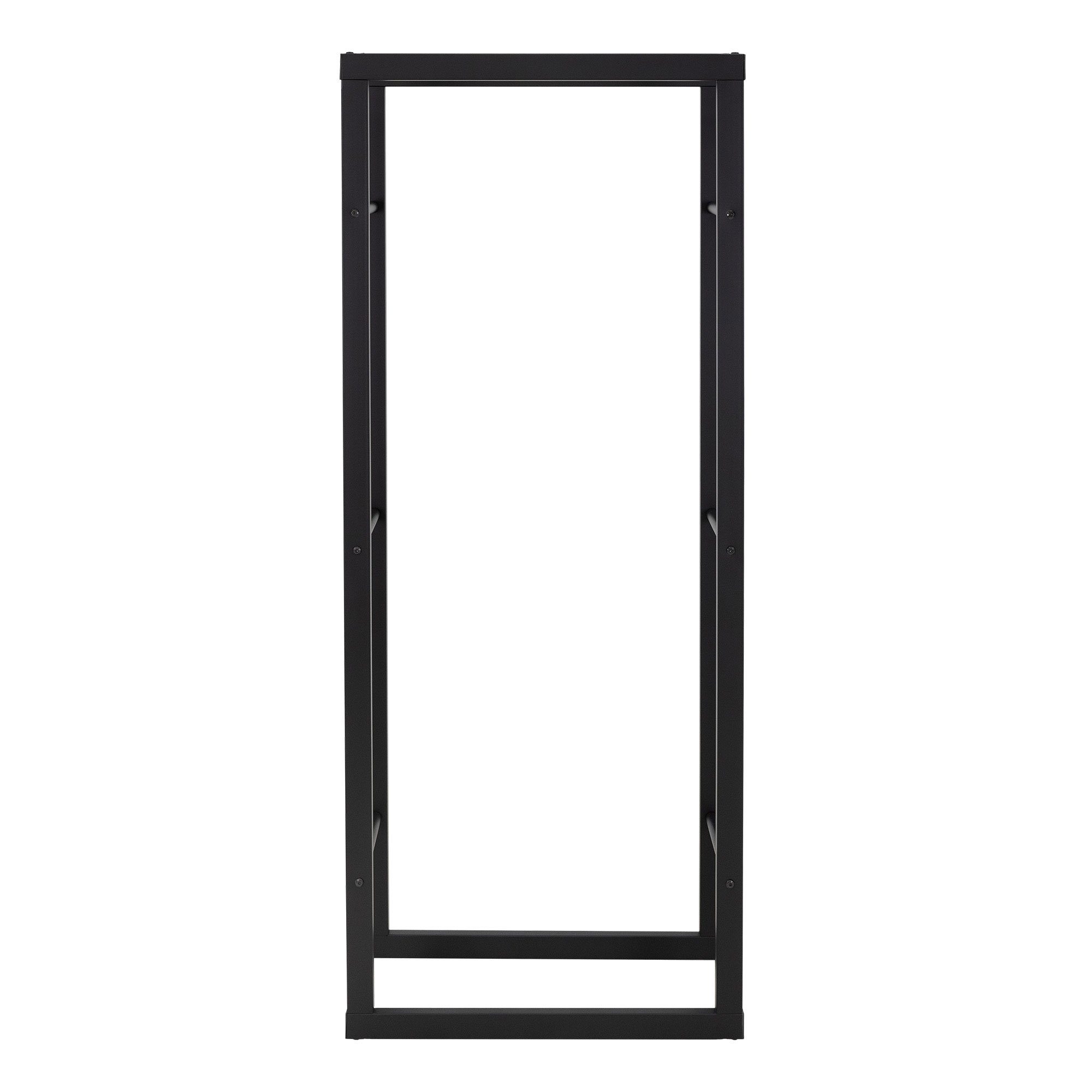 ML-DESIGN Kaminholzregal Brennholzregal Holzaufbewahrung Kaminholzständer Kaminholzhalter, BxTxH:25x60x150 cm, Schwarz 60x150x25cm rechteckig Metall Innen/Außen