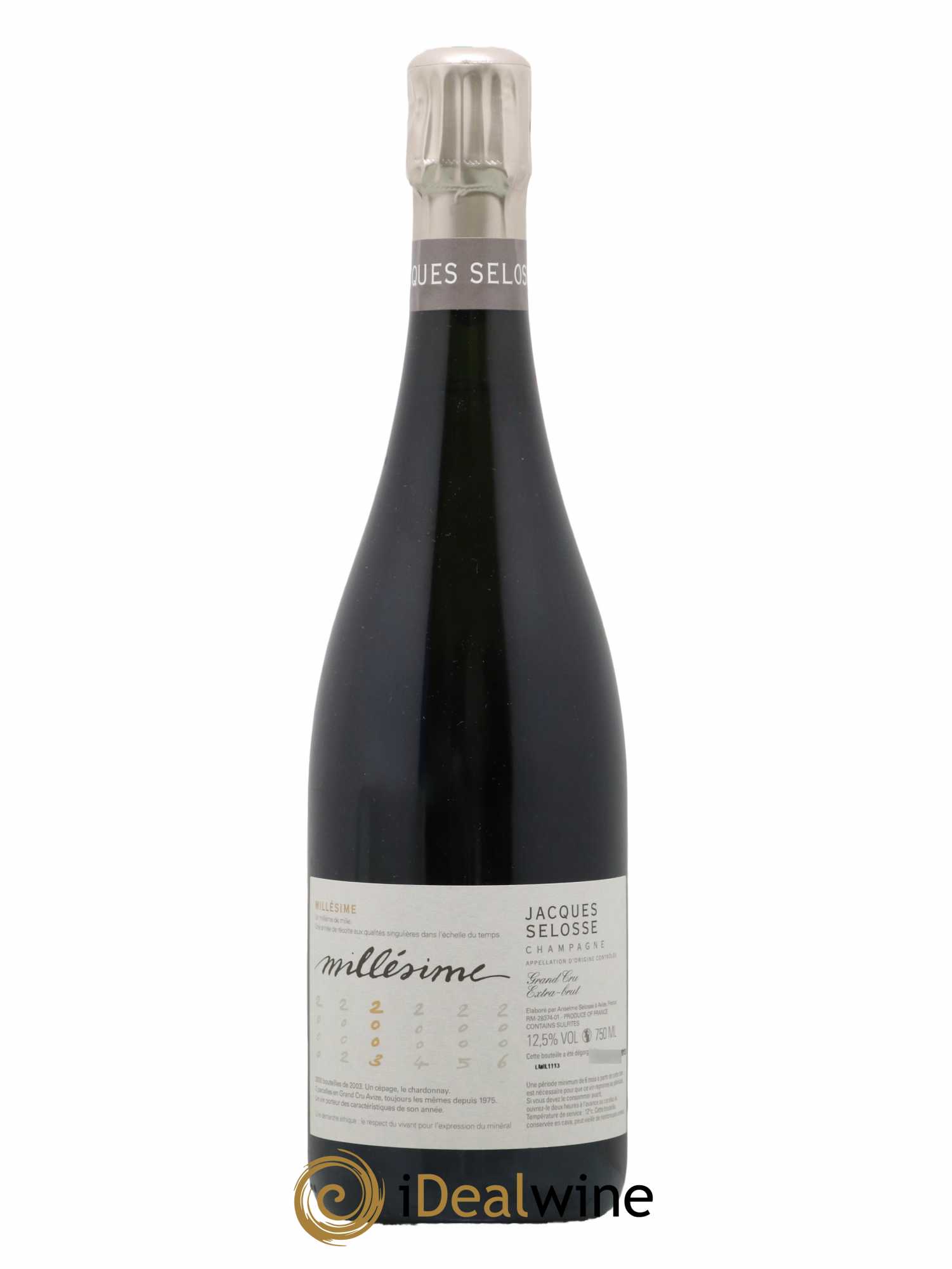 Extra Brut Grand Cru Blanc de Blancs Jacques Selosse  2003 - Lot de 1 Bouteille