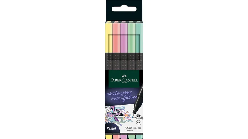 FABER-CASTELL Grip Finepen pastell 5er Set