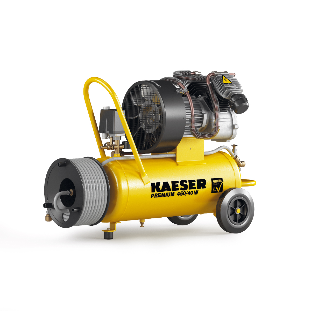 Kompresor Kaeser 1.1817.00010 Premium 450/40W 230 Volt + bęben w komplecie. Wąż powietrzny o długości 20 m