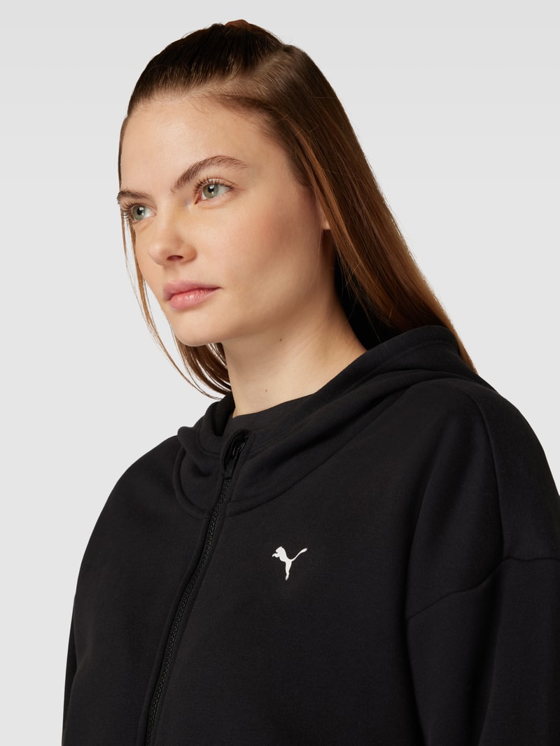Sweatjacke mit Kapuze Modell 'Train' in black