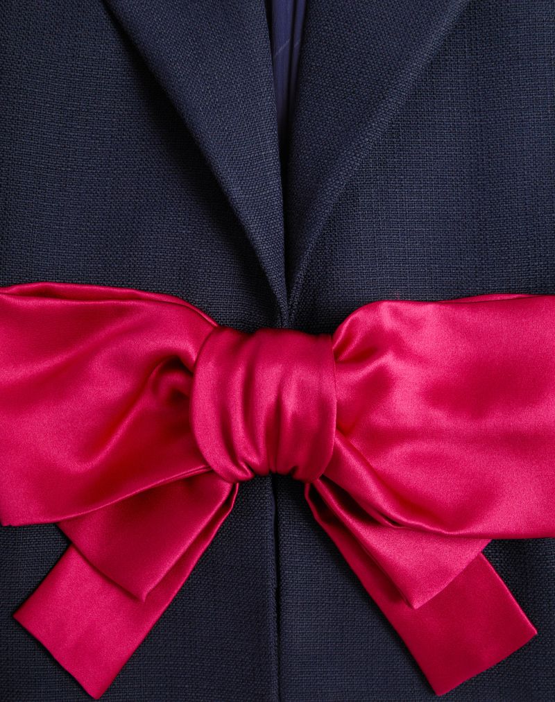 Jaqueta de viscose com laço