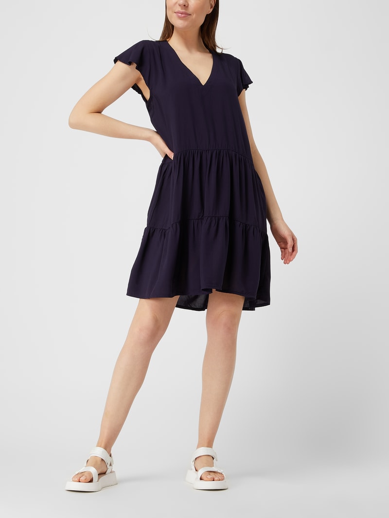 Shirtkleid aus Viskose in marineblau