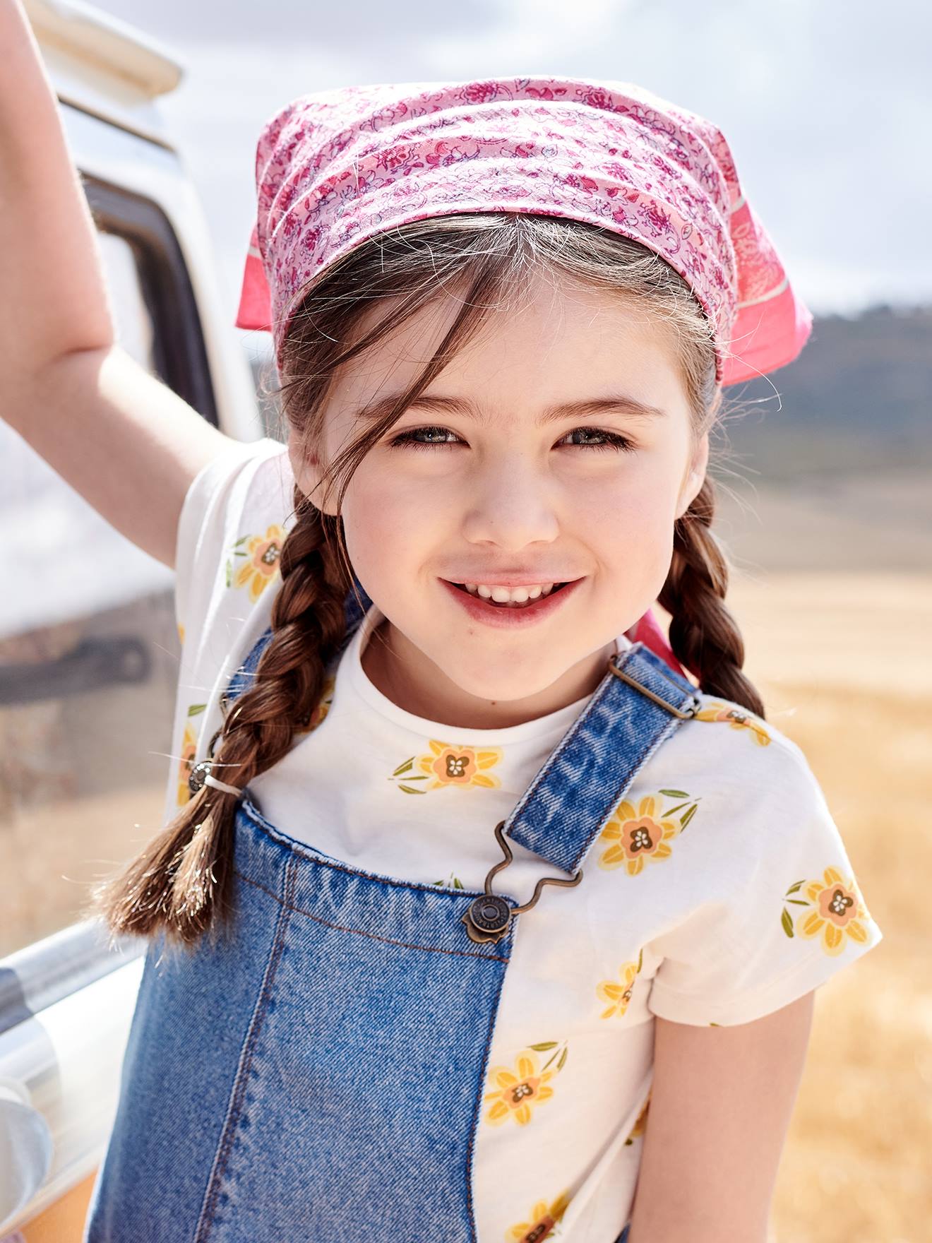 Foulard personalisable à imprimé fleuri fille rose imprimé