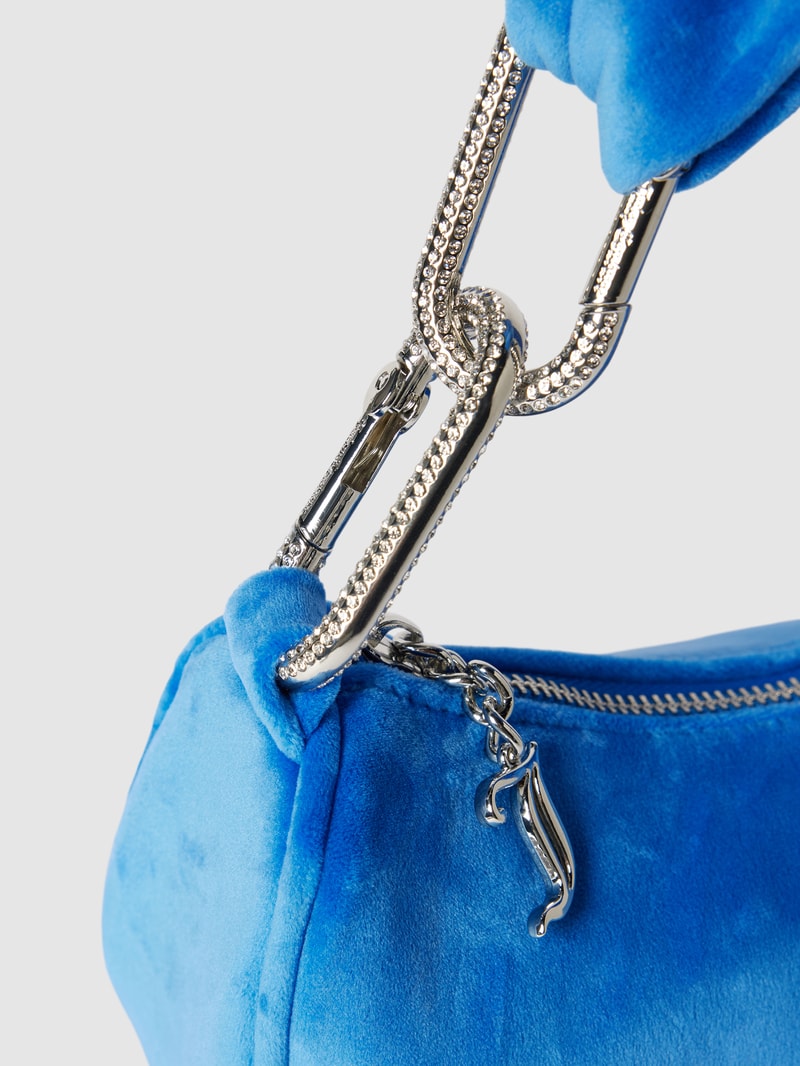 Handtasche mit Label-Applikation Modell 'BLOSSOM' in blau