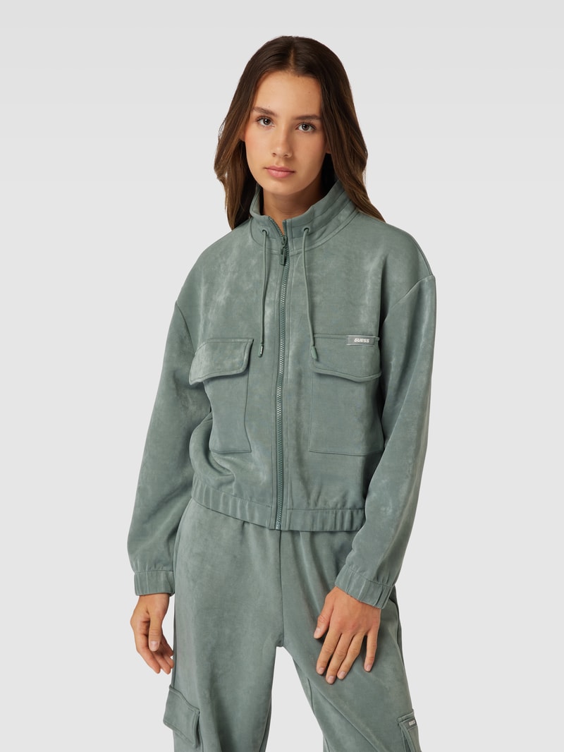 Sweatjacke mit Cargotaschen Modell 'EUPHEMIA' in bottle