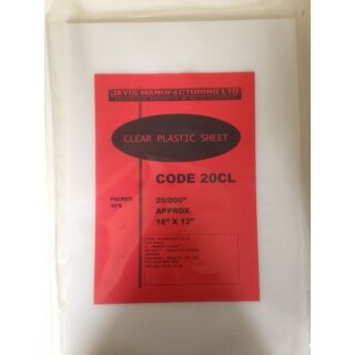 Clear Plastic Sheet 0,5mm (1) 18 x12 Zoll