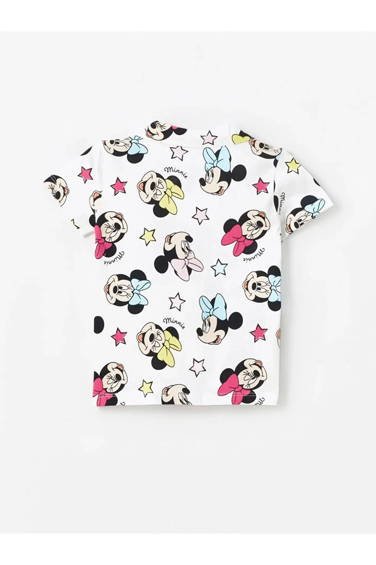 LC Waikiki  LCW Baby-Pyjama-Set mit Polo-Kragen und kurzen Ärmeln, Minnie Mouse-Aufdruck für Mädchen