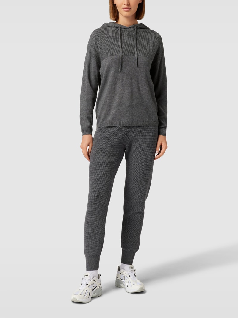 Sweatpants in Strick-Optik in dunkelgrau meliert