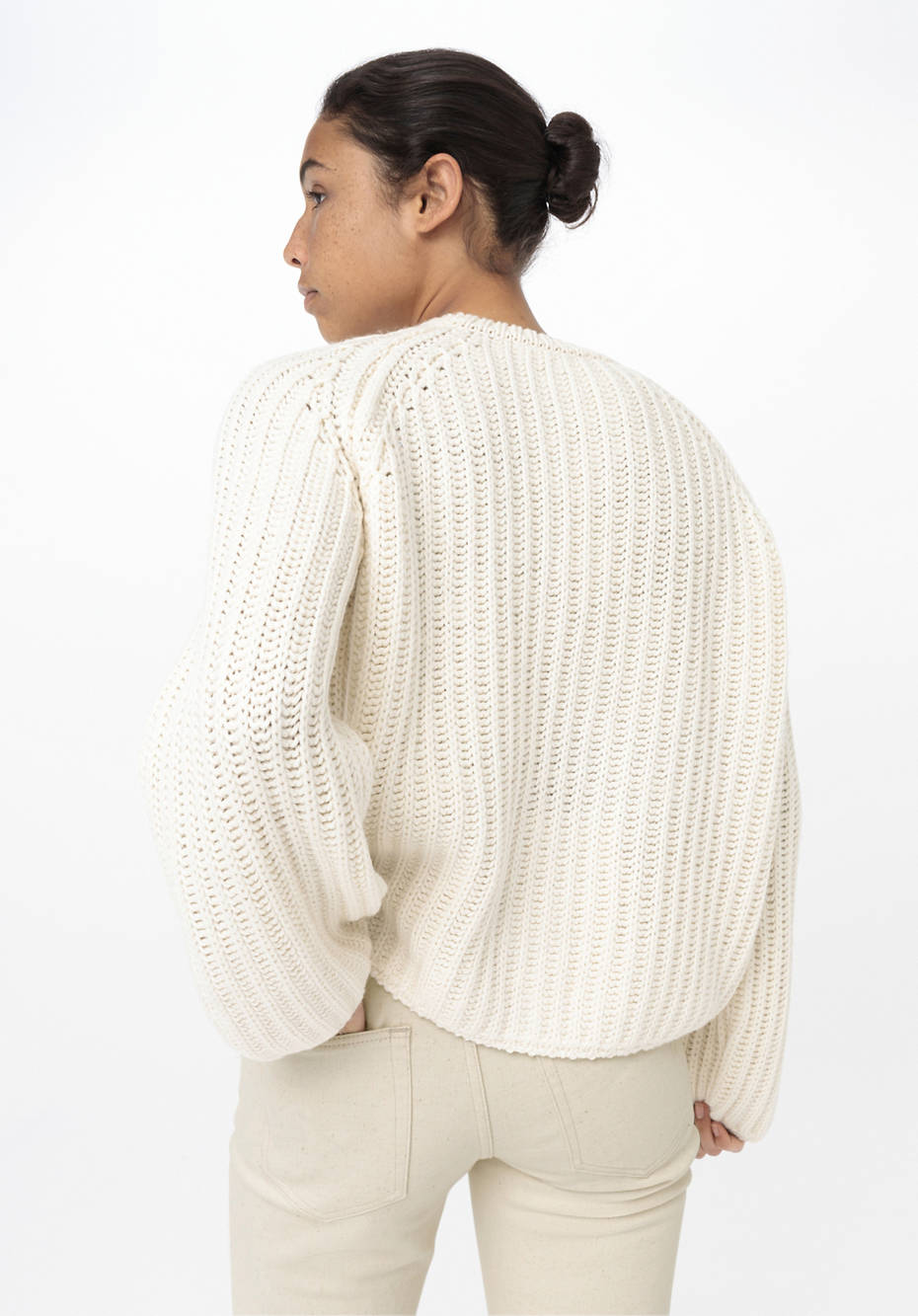 Raglan-Pullover aus Bio-Baumwolle und Bio-Merinowolle
