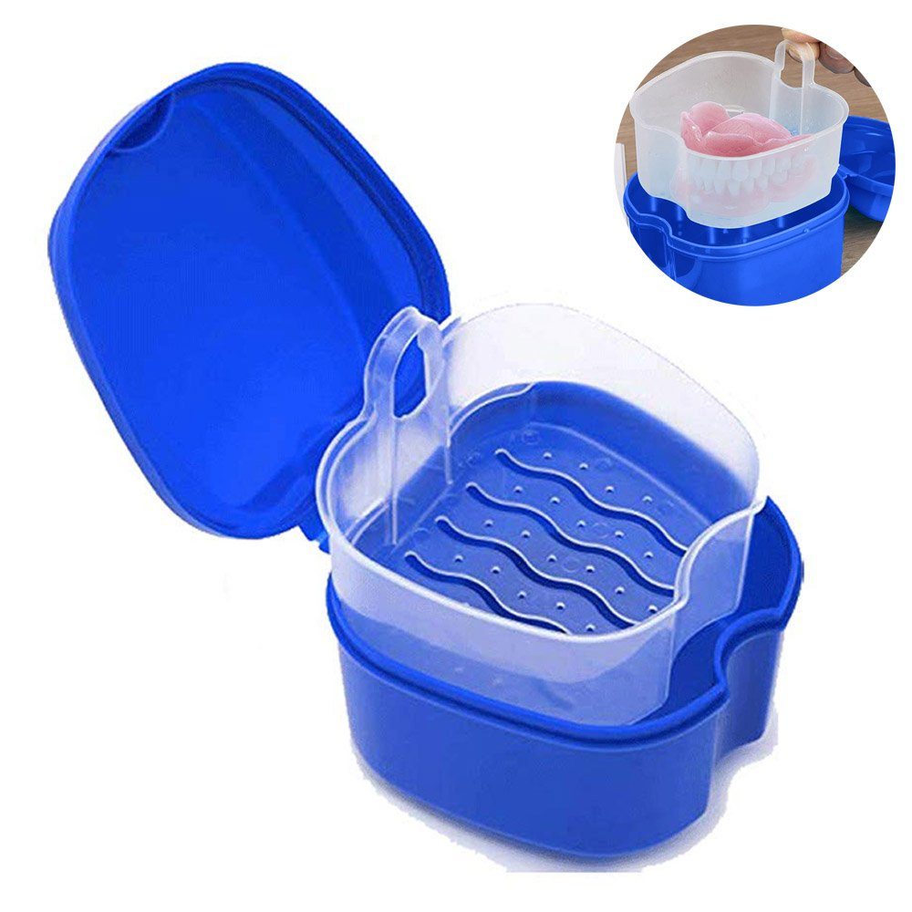 Melteine Zahndose Prothese Box Zahnprothese Box Retainer Container Aufbewahrungsbox (1 St)