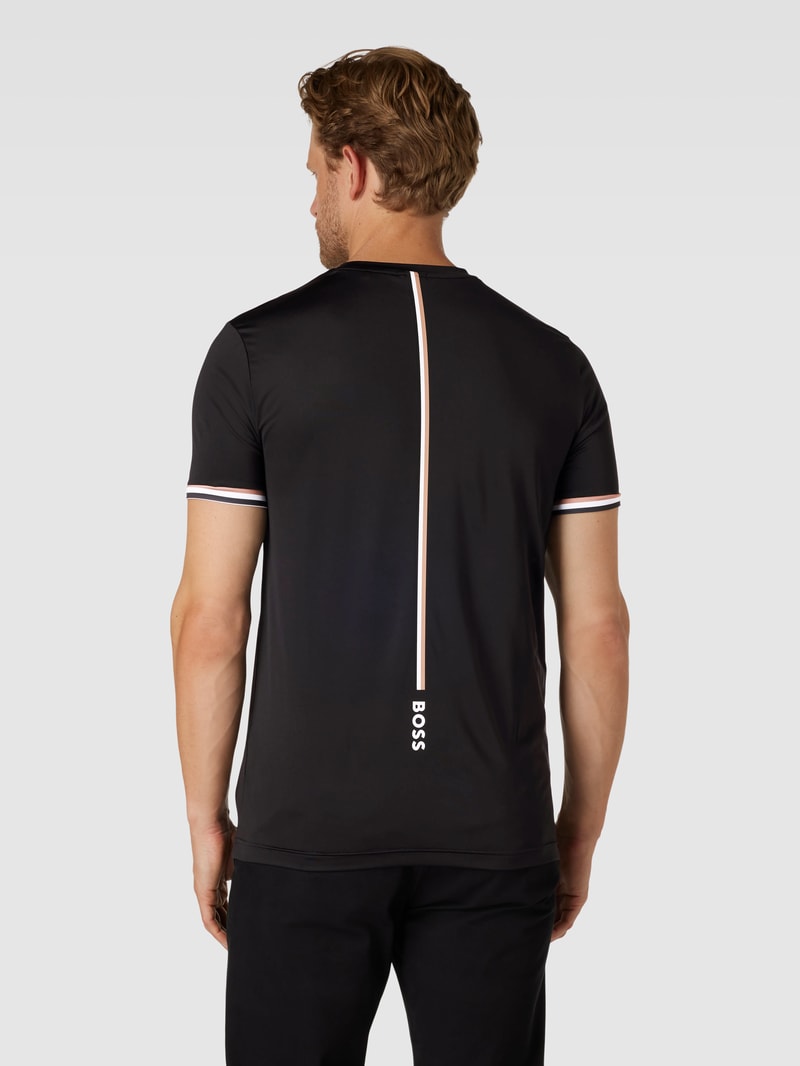T-Shirt mit Label-Print in schwarz