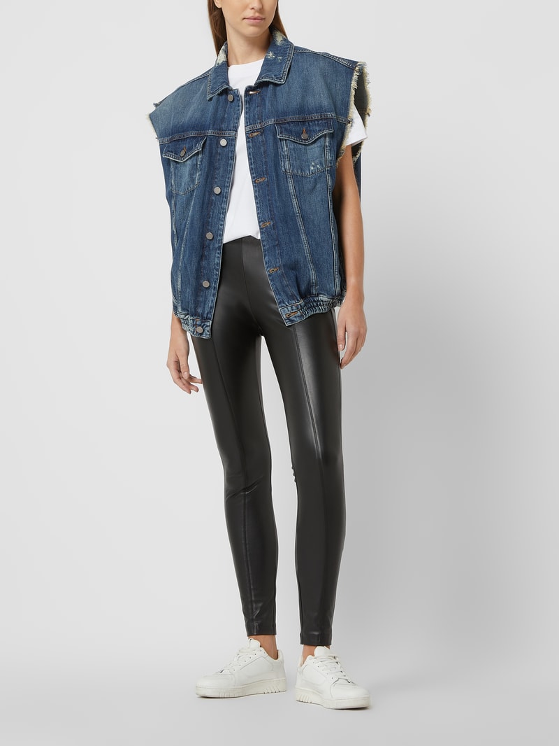 Oversized Jeansweste im Used-Look Modell 'Kimi' in jeans