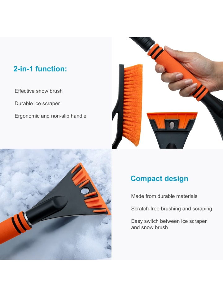 Intirilife 2-in-1 Eiskratzer Schneebürste in Orange - Schwarz günstig kaufen onesize