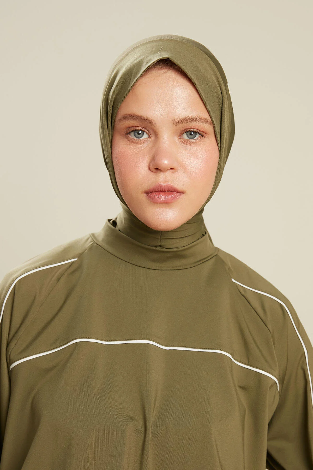 Manuka  GEBUNDENER BADEANZUG MIT HAUBE KHAKI