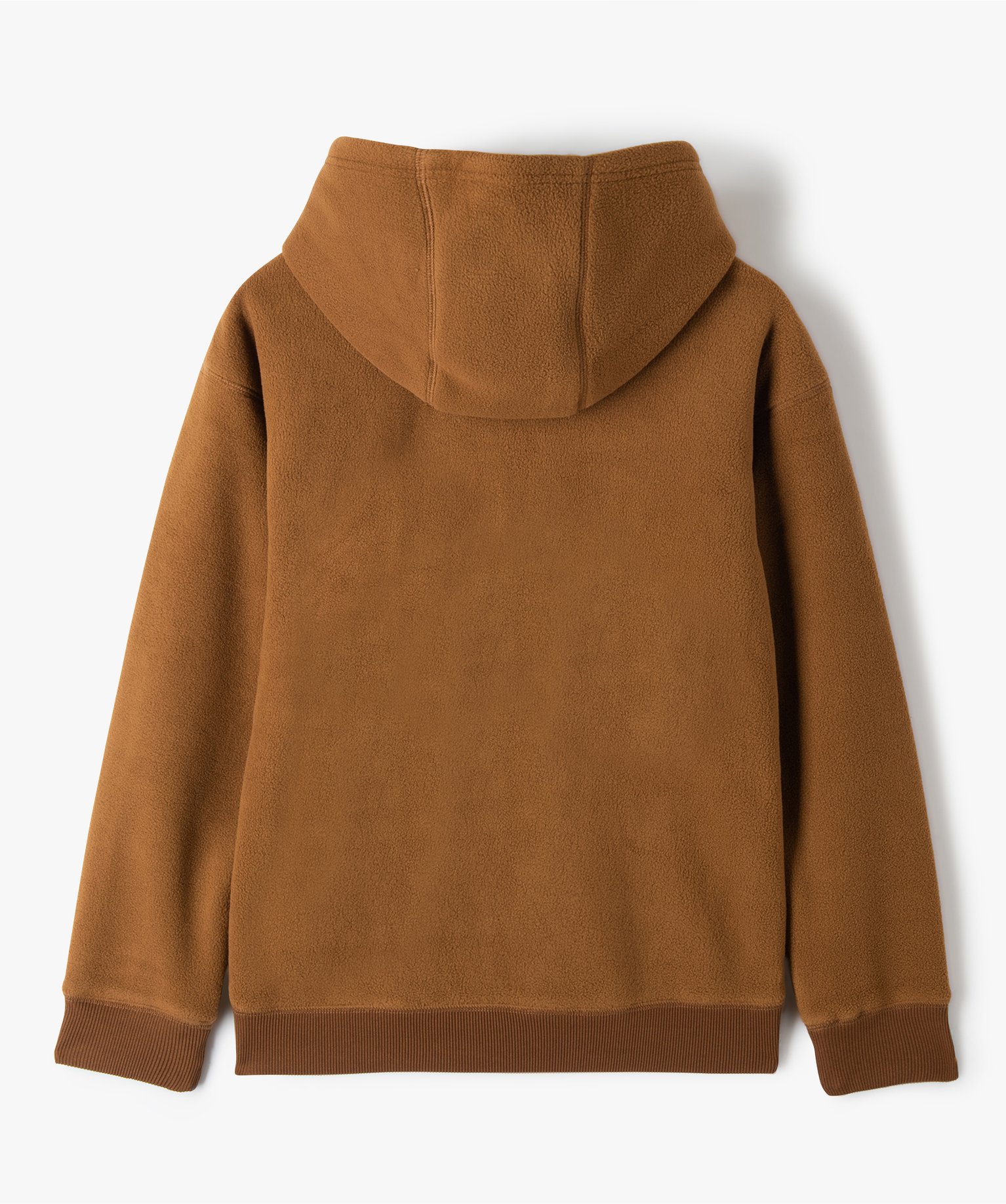 Sweat Garçon à capuche fermeture zippée avec doublure chaude marron | GEMO