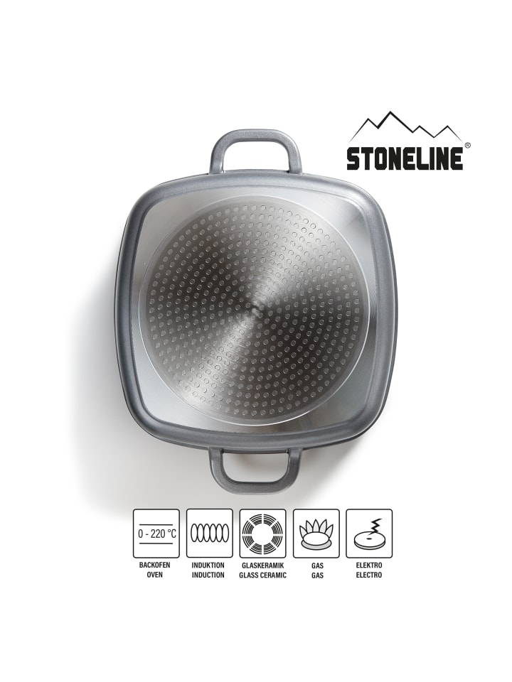 Stoneline Servierpfanne Eckig | mit Deckel in Anthrazit | 24x24cm günstig kaufen 24 x 24 cm