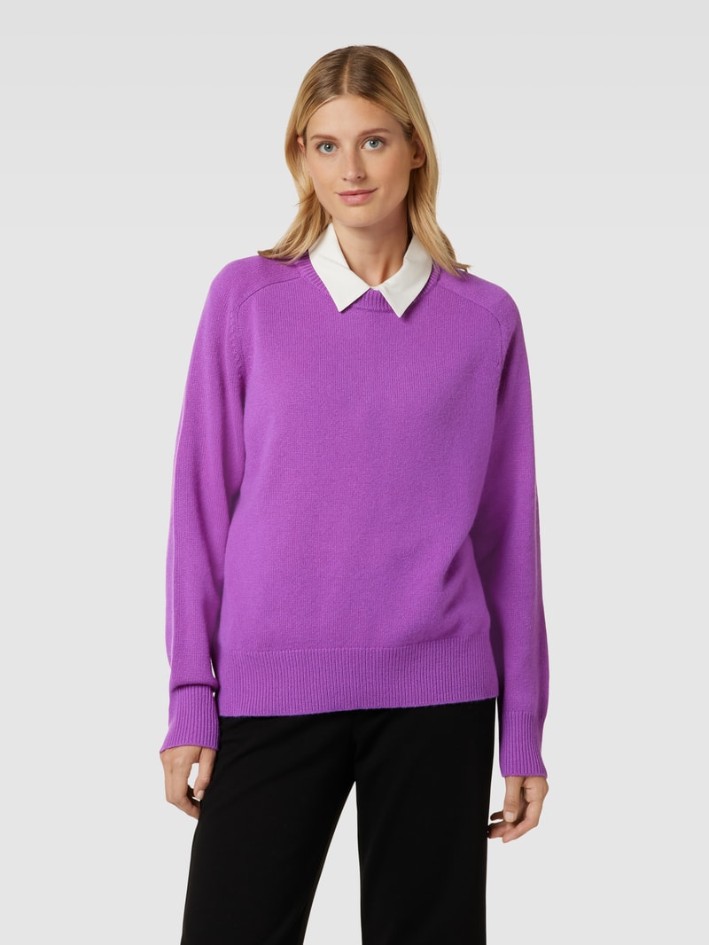 Strickpullover aus Kaschmir mit Rundhalsausschnitt in violett