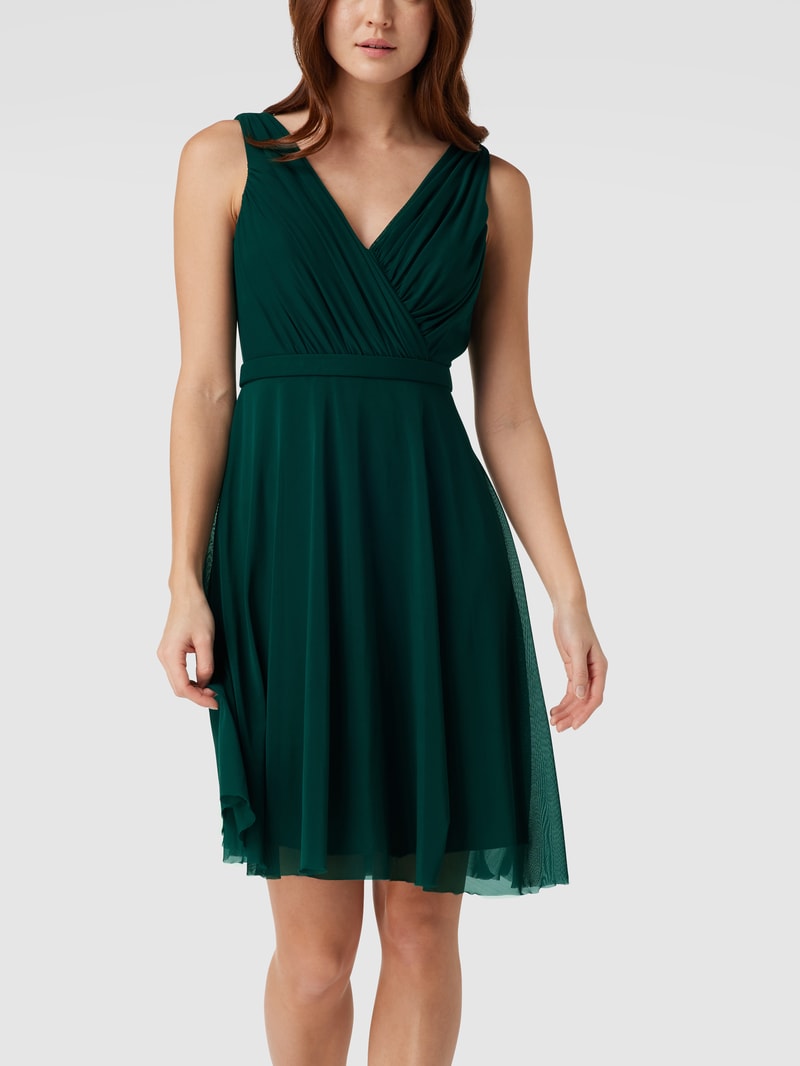 Cocktailkleid in Wickel-Optik in smaragdgrün