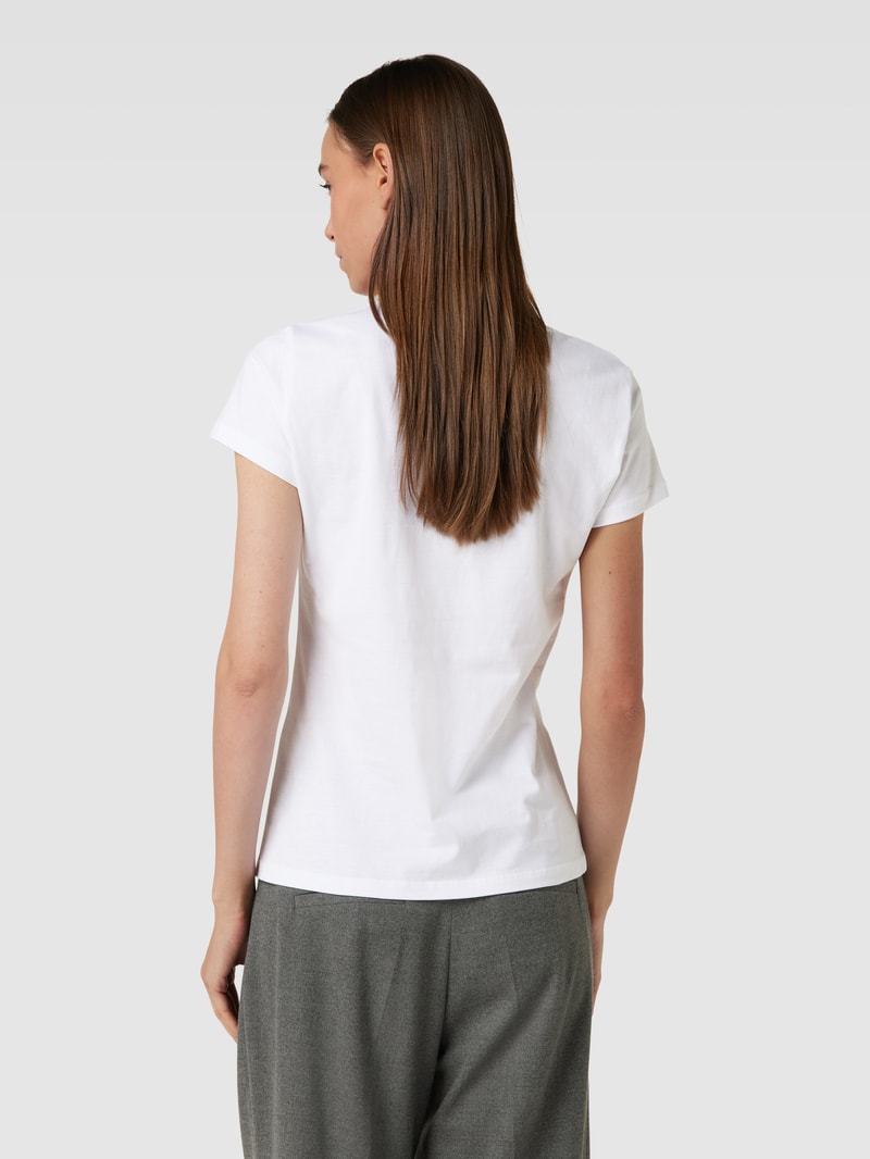 T-Shirt mit Ziersteinbesatz in weiss