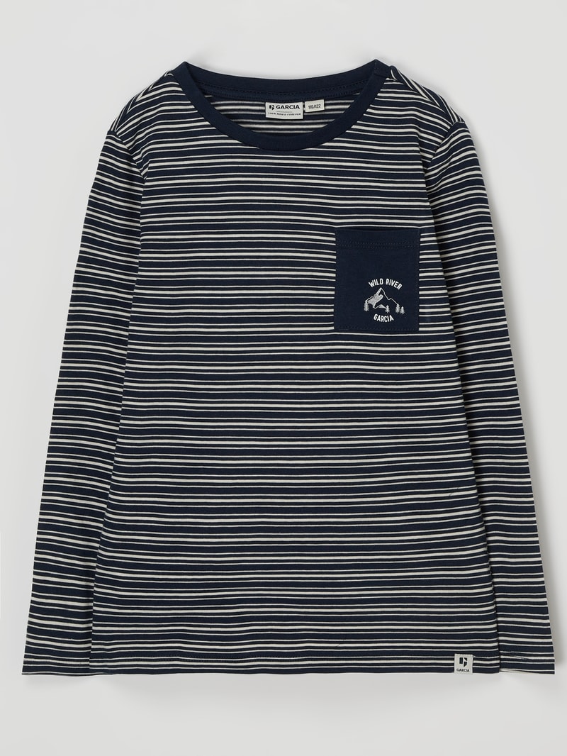 Longsleeve aus Baumwolle in marineblau