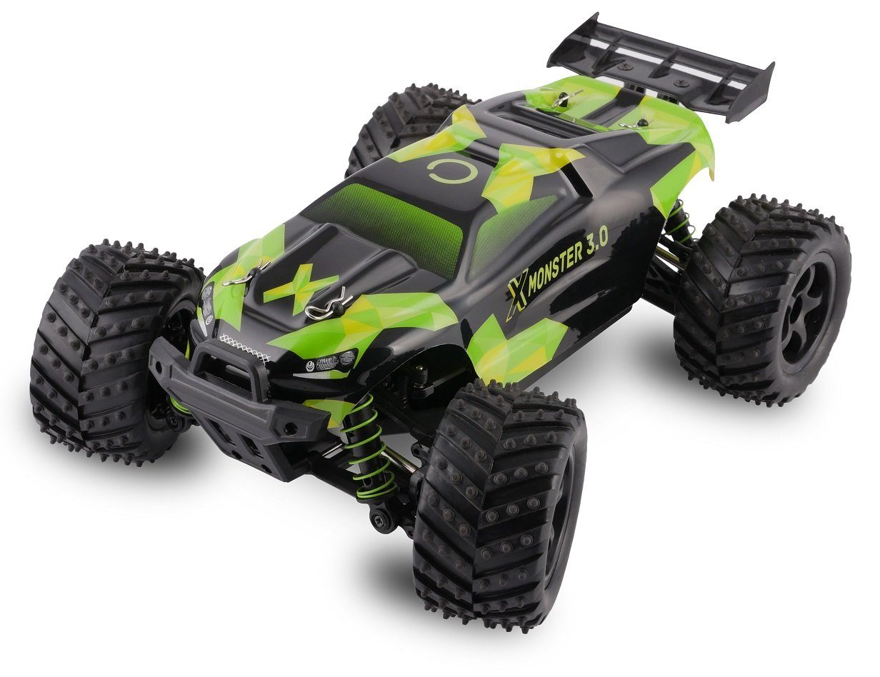Overmax RC-Auto X-Monster Truck ferngesteuertes RC Auto 45 km/h, 1:18, 2 Akkus (Komplettset), Monstertruck-Design