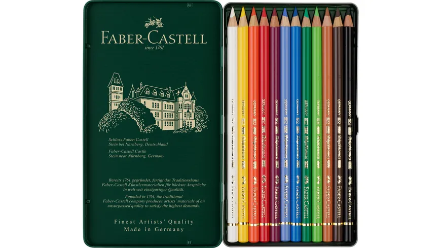 FABER-CASTELL Farbstift Polychromos 12er Metalletui