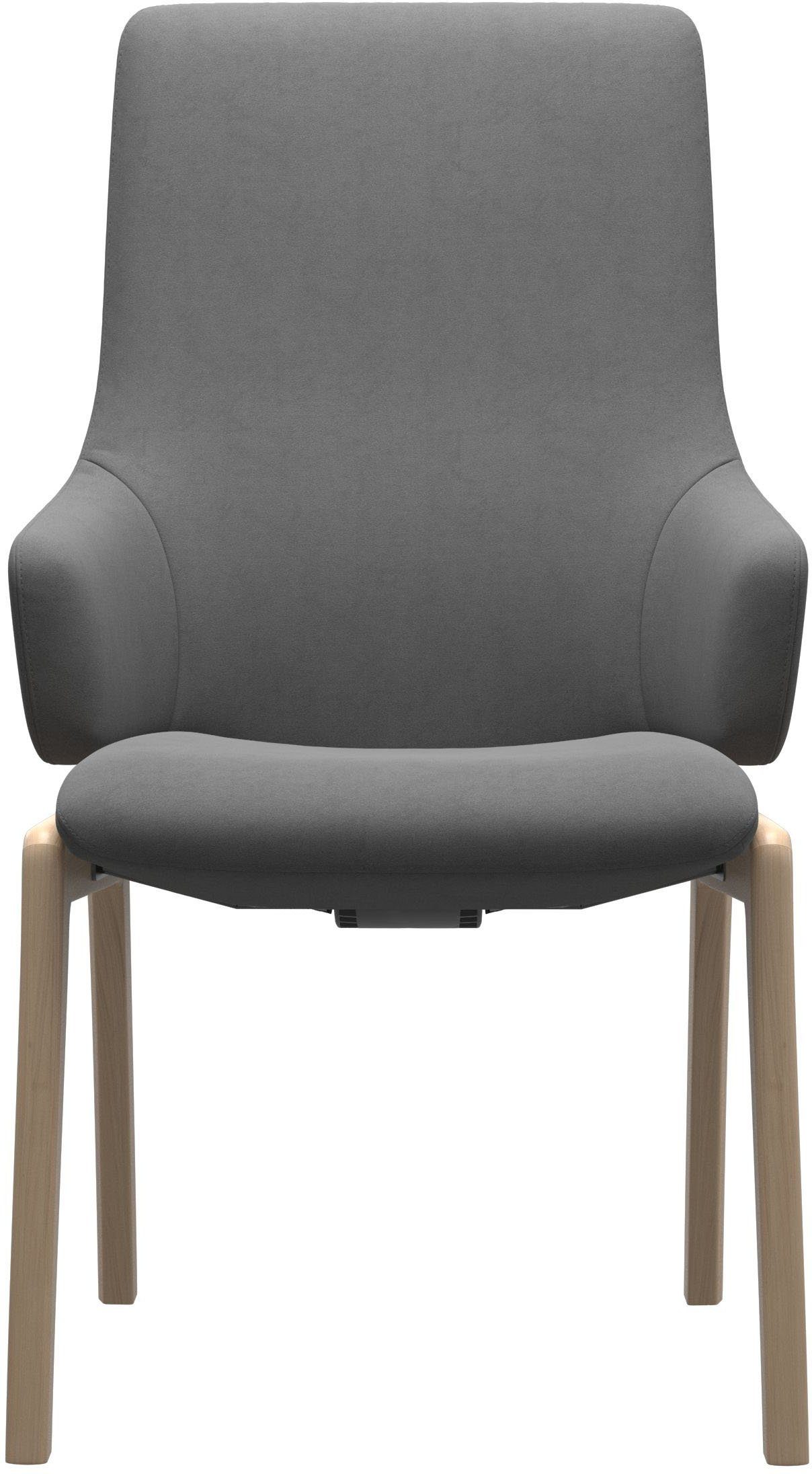 Stressless® Polsterstuhl Laurel, High Back mit Armlehne, Größe L, mit abgerundeten Beinen in Schwarz