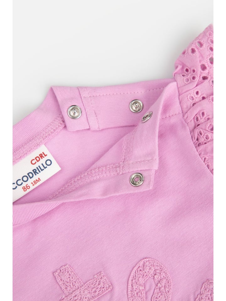 Coccodrillo T-shirt mit langen Ärmeln in rosa günstig kaufen