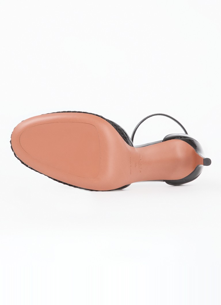 Pantofi cu toc tricotat Alaïa și detalii din piele de vițel