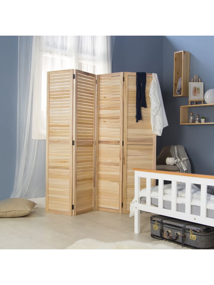 Homestyle4u 4-tlg. Paravent in Braun 160x170 günstig kaufen onesize