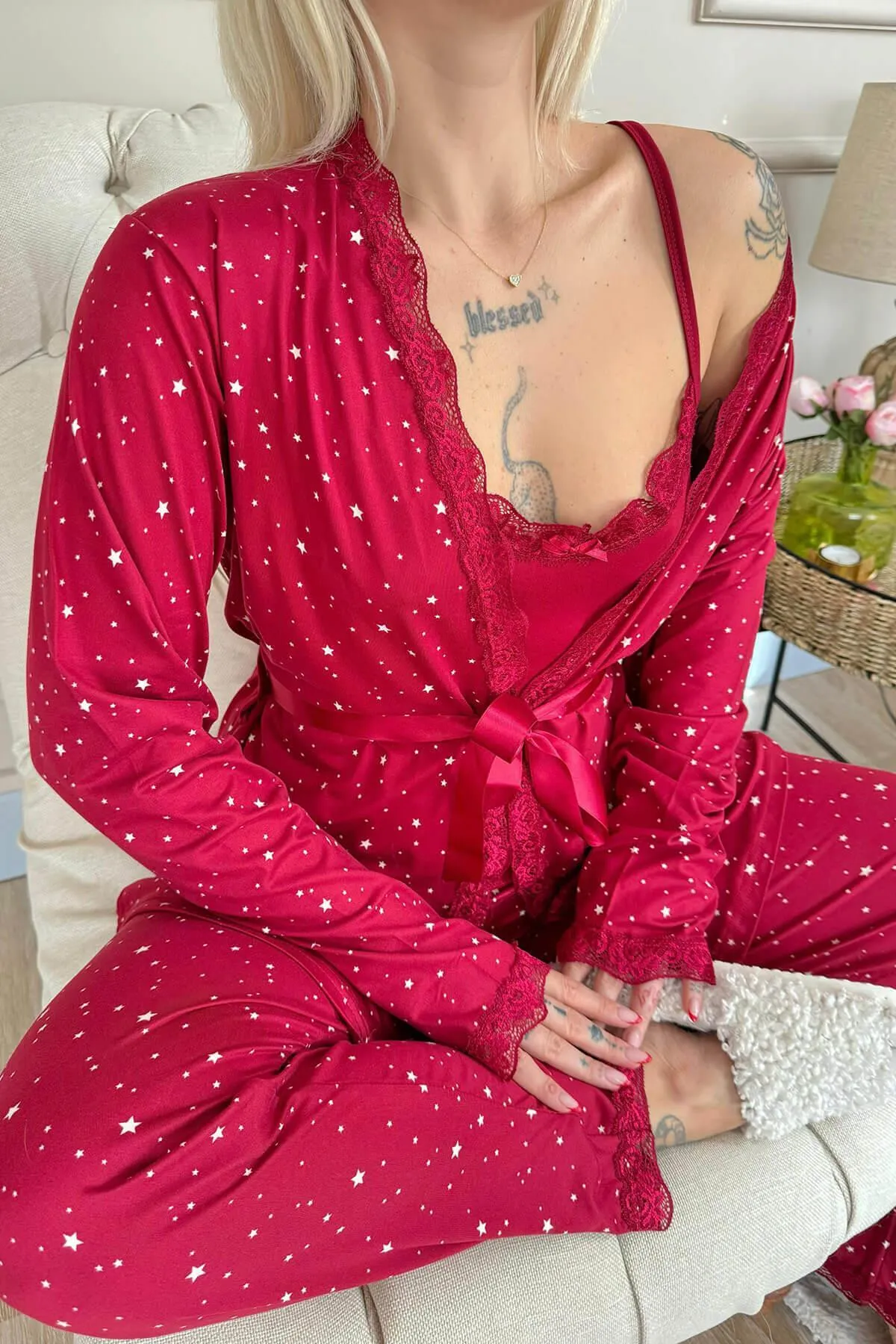 Pijamaevi  Pyjama set - Bordeaux - Muster