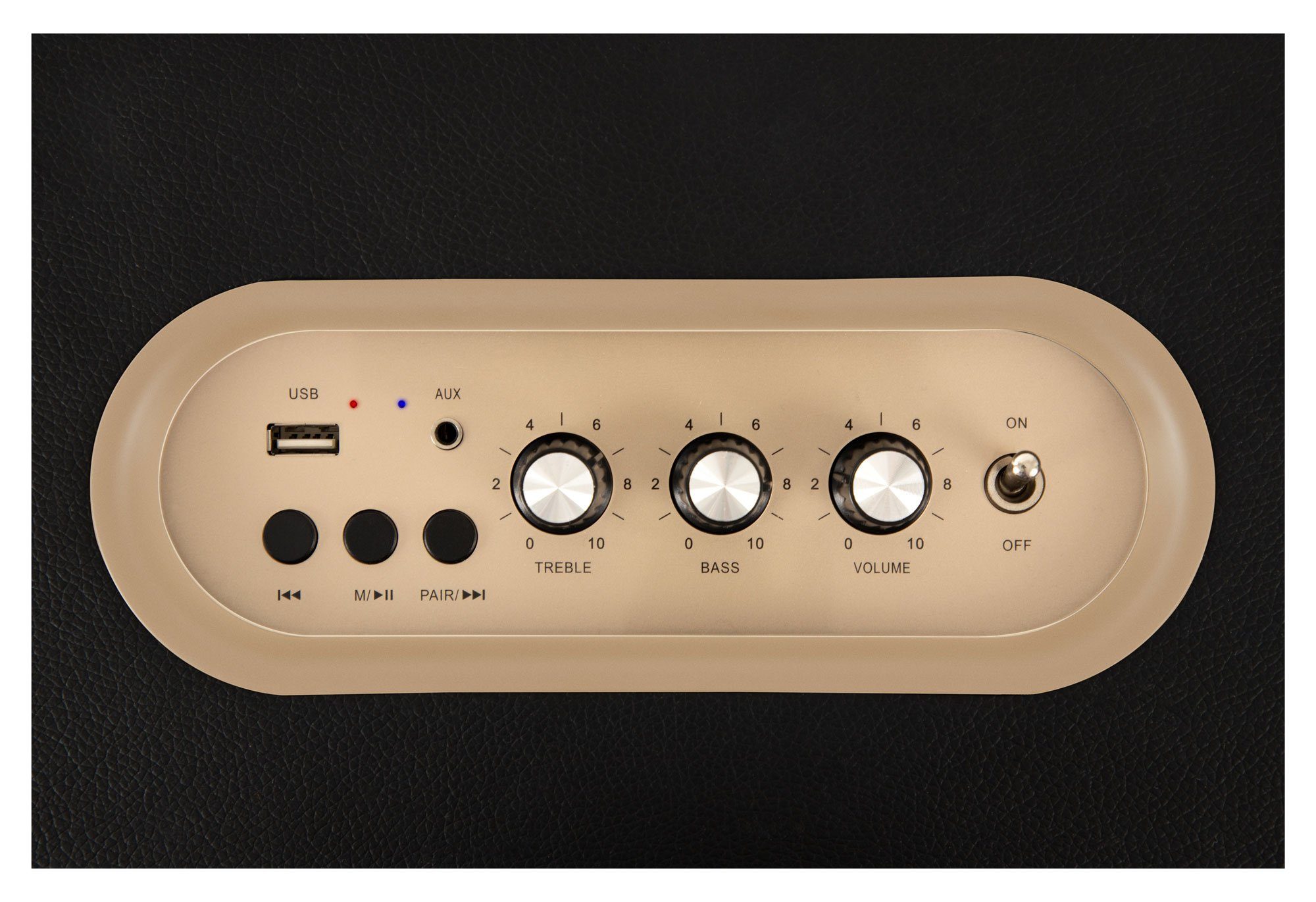 Bennett & Ross BB-860 Blackmore Stereoanlage (60 W, Retro Bluetooth Lautsprecher in Lederoptik)