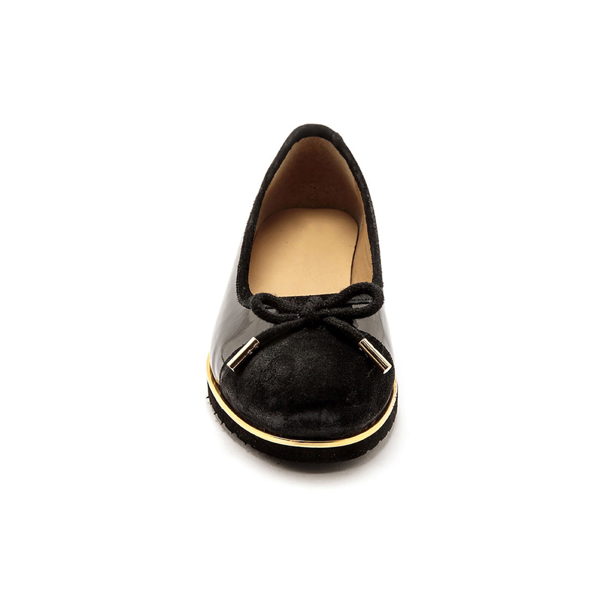 Ballerine compensée largeur confort en cuir verni