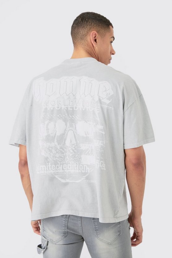 Oversize T-Shirt mit Homme Totenkopf-Print