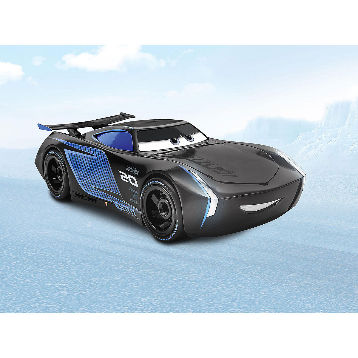 Jackson Storm  -Cars Auto mit Licht & Sound, Revell First Construction, Bausatz für Kinder ab 4 im Maßstab 1:20, 19 Teile, 22,2 cm