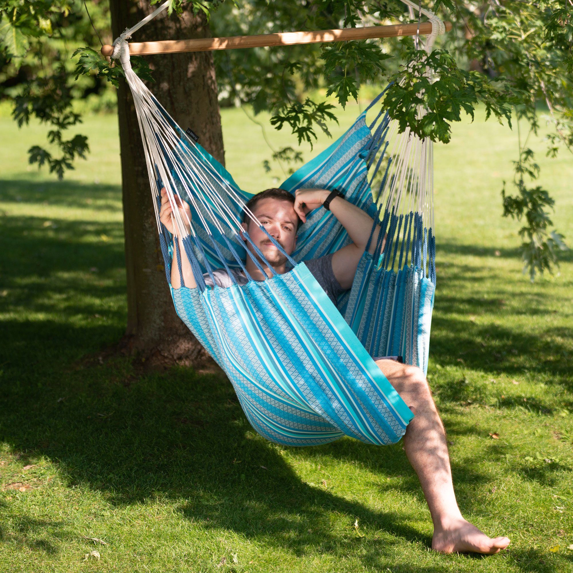 La Siesta Hängestuhl Hängestuhl Habana Azure - Hängestuhl aus Bio Baumwolle Comfort Size, Hochwertige Qualität