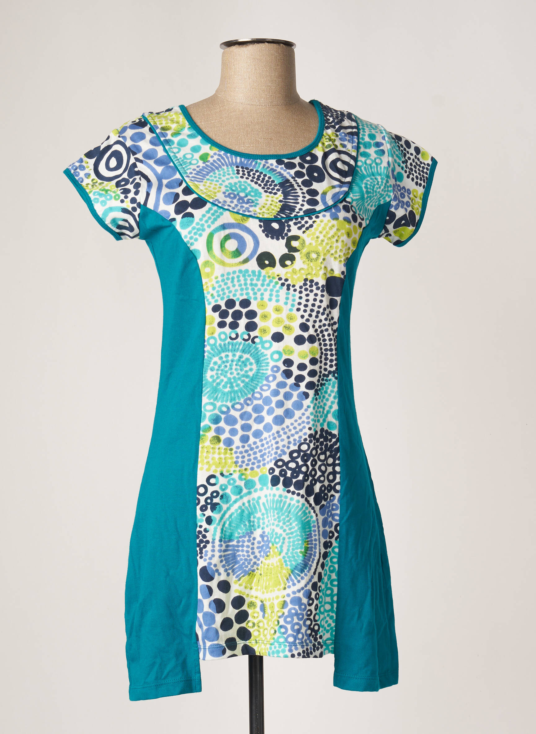 Coton Du Monde Tuniquemanchecourte Femme couleur bleu